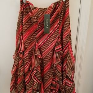 Skirt with ruffles and lined